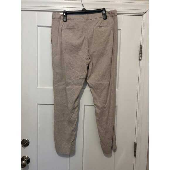 Banana Republic Women’s Size 14 Linen Blend Trouser Pants Beige Tan Ryan Fit - Picture 7 of 7